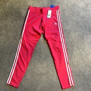 BRAND NEW WITH TAGS!! woman's red leggings Adidas size Large